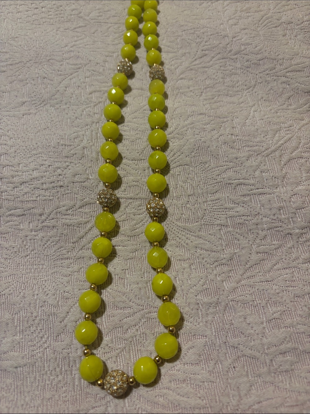 kate spade Neon Yellow Beaded Necklace with Pavé Accent Beads